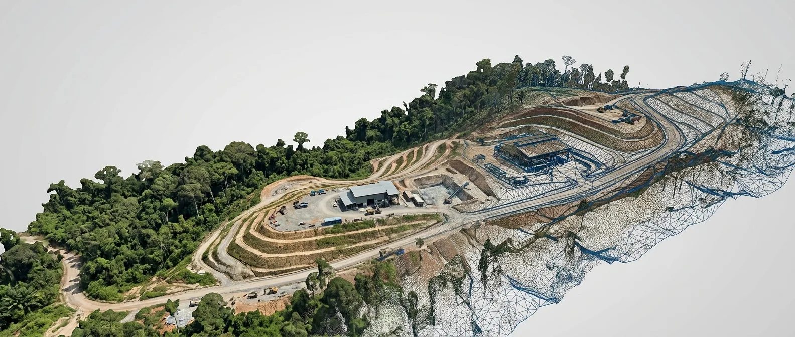 Aerial view of coastal village